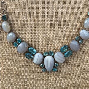 Elegant Blue and Gray Necklace